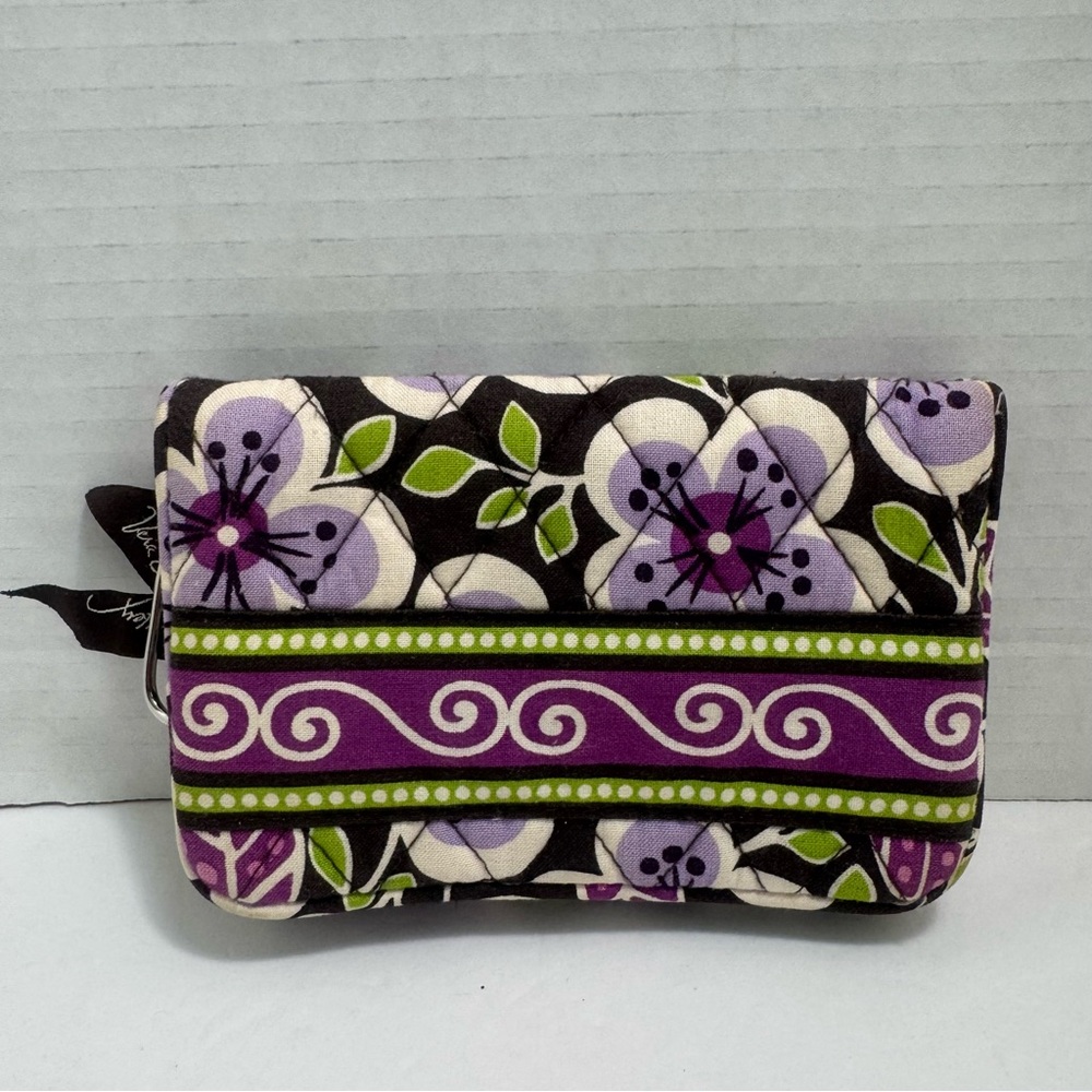Vera Bradley Retired Plum Petals Pattern Snappy/Kiss N Snap Floral Wallet